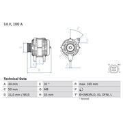 Bosch Car Alternator 12V 0 986 082 350