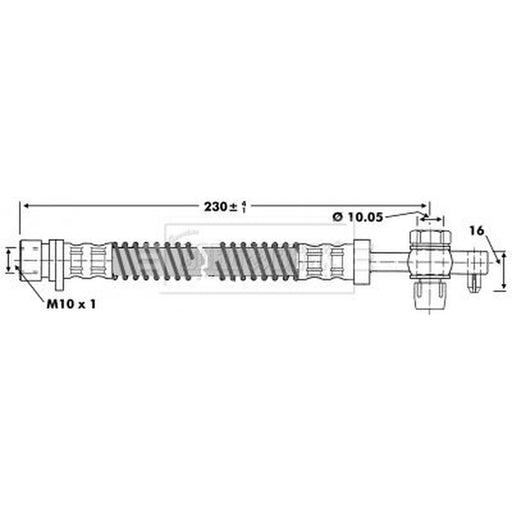 Borg & Beck Brake Hydraulic Hose Line Left BBH6668