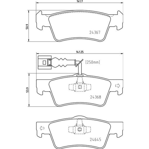 Brembo 4 x Rear Brake Pad Set P85163