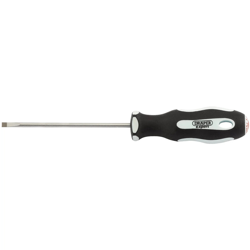 Draper Expert Screwdriver, Plain Slot Soft Grip, Parallel Tip