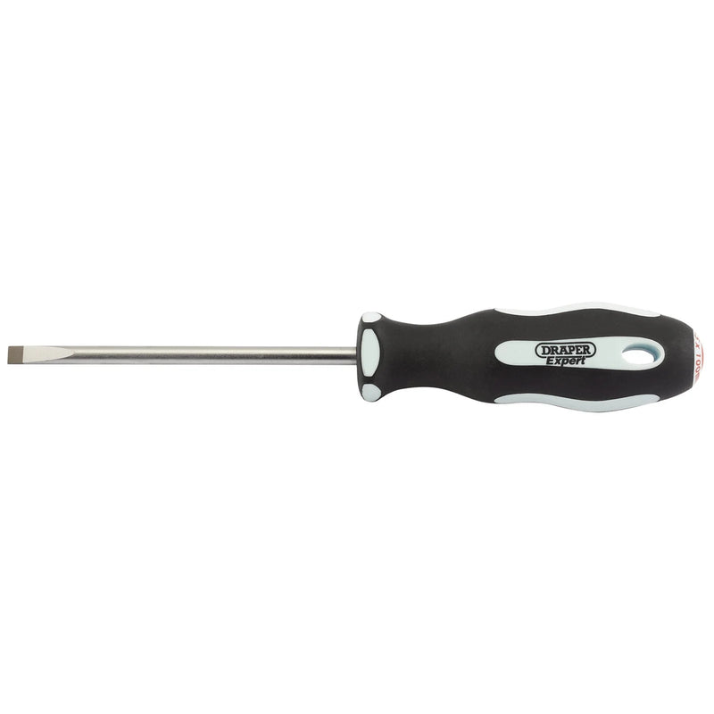 Draper Expert Screwdriver, Plain Slot Soft Grip, Parallel Tip