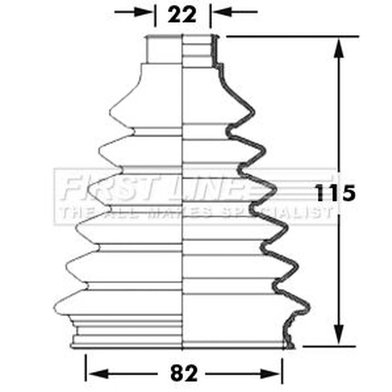 First Line Drive Shaft Bellow Kit Front Left Thermoplast FCB2381