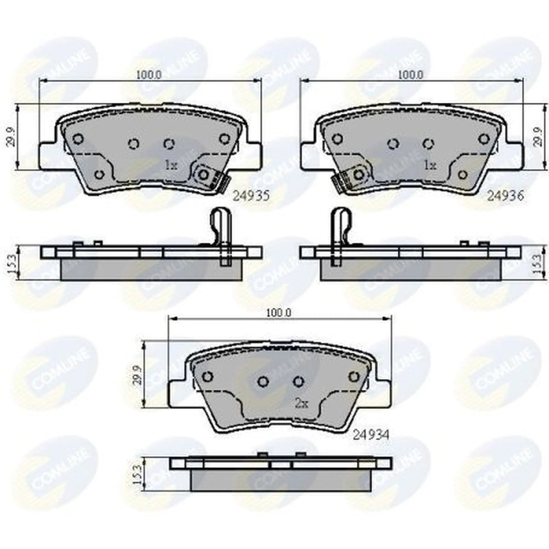 Comline 4 x Rear Brake Pad Set CBP32023
