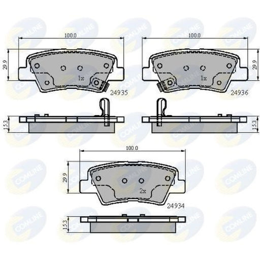 Comline 4 x Rear Brake Pad Set CBP32023