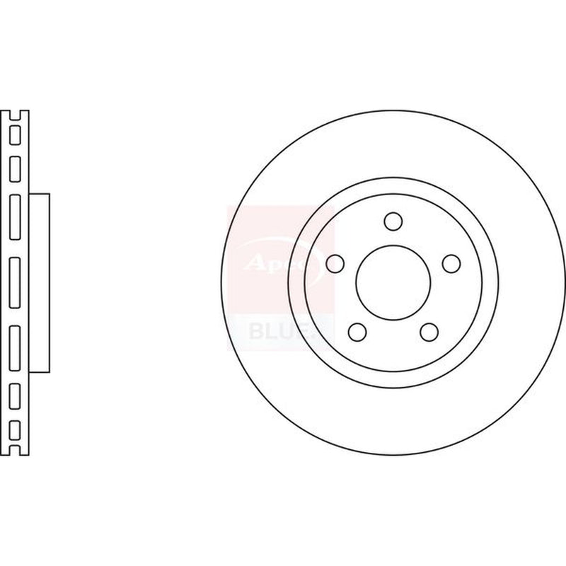 Apec 2 x Vented Front Brake Discs SDK6339