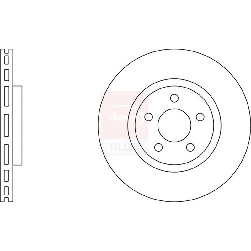 Apec 2 x Vented Front Brake Discs SDK6339