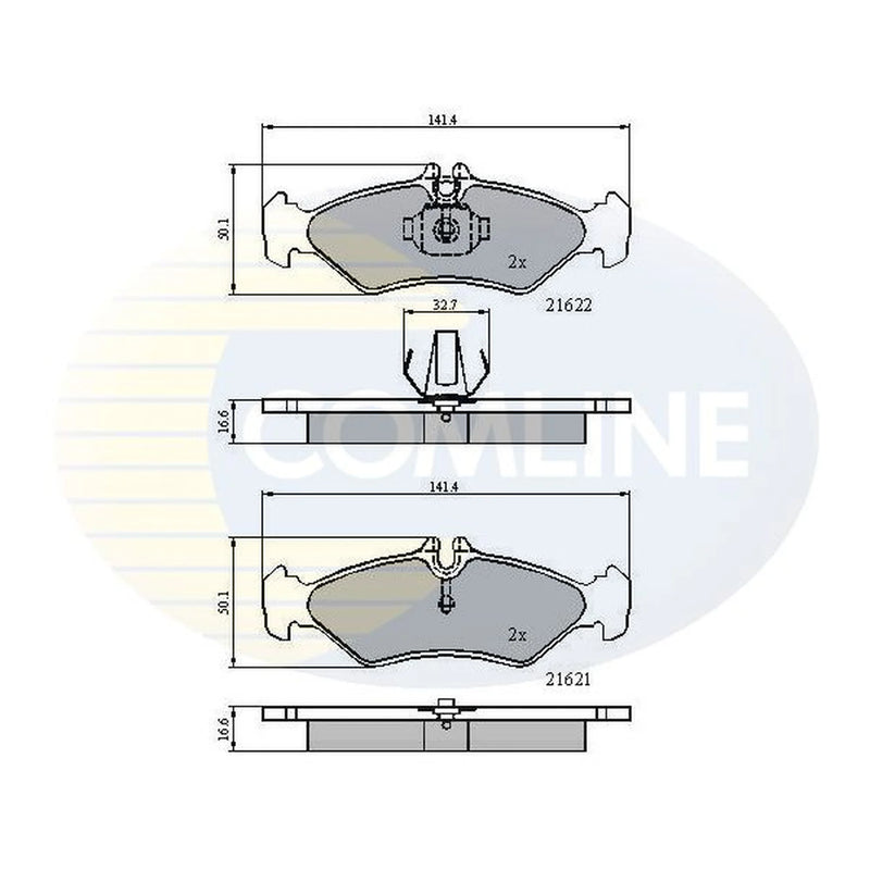 Comline 4 x Rear Brake Pad Set CBP0453