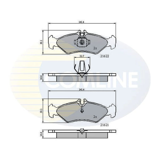 Comline 4 x Rear Brake Pad Set CBP0453