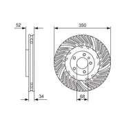 Bosch 2 x Vented Front Brake Discs 0 986 479 D28