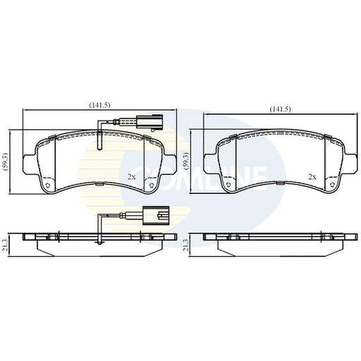 Comline 4 x Rear Brake Pad Set CBP12395