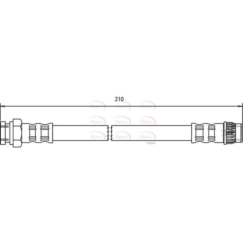 Apec Brake Hydraulic Hose Line Rear HOS3302
