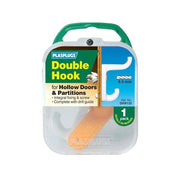 Plasplugs Hollow Door Hook Double White DHW133 - DHW133