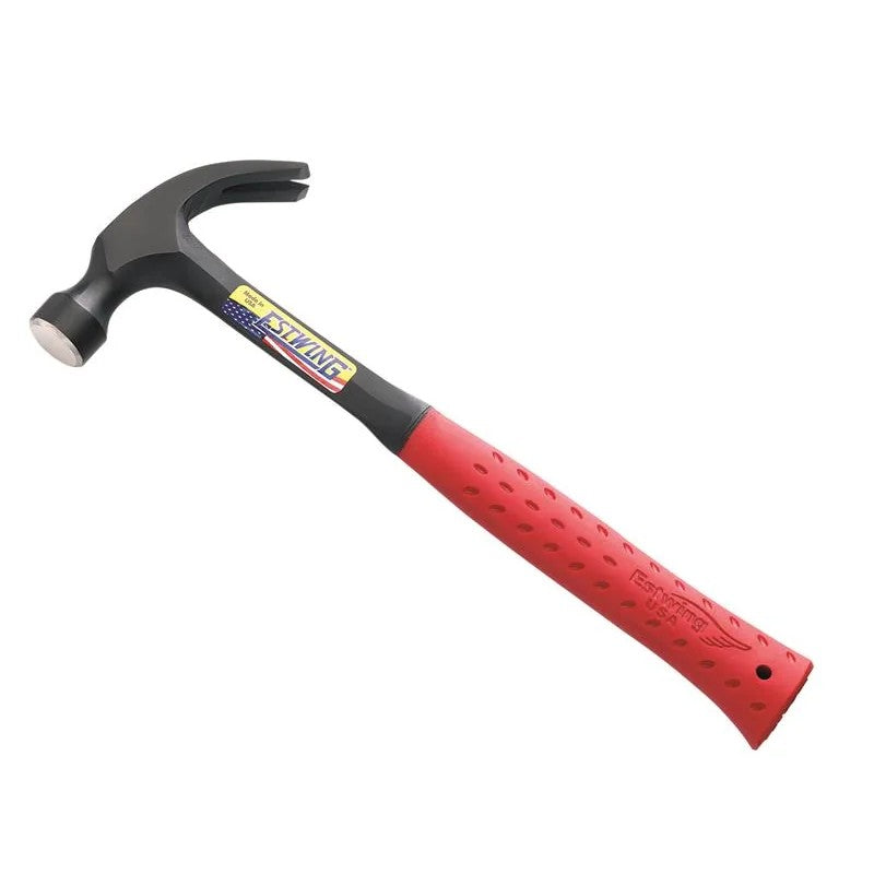 Estwing E3/20C Curved Claw Hammer - Red Vinyl Grip 560g (20oz) - E3/20CREDSHIN