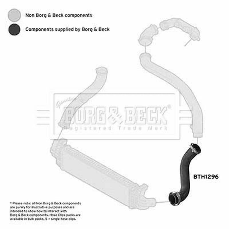 Borg & Beck Intercooler Turbo Charge Air Hose BTH1296