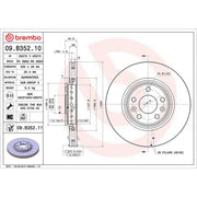 Brembo 2 x Internally Vented Front Brake Discs 09.B352.11