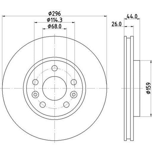 DON 2 x Internally Vented Front Brake Discs PCD17572