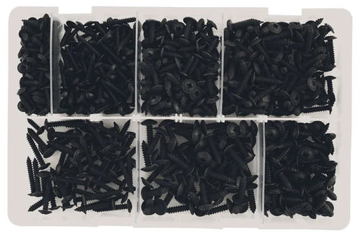 Connect Assorted Self Tapping Black Flanged Pozi Screws 700pc - CPL