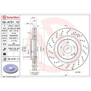 Brembo 2 x Perforated/Vented Front Brake Discs 09.A731.11