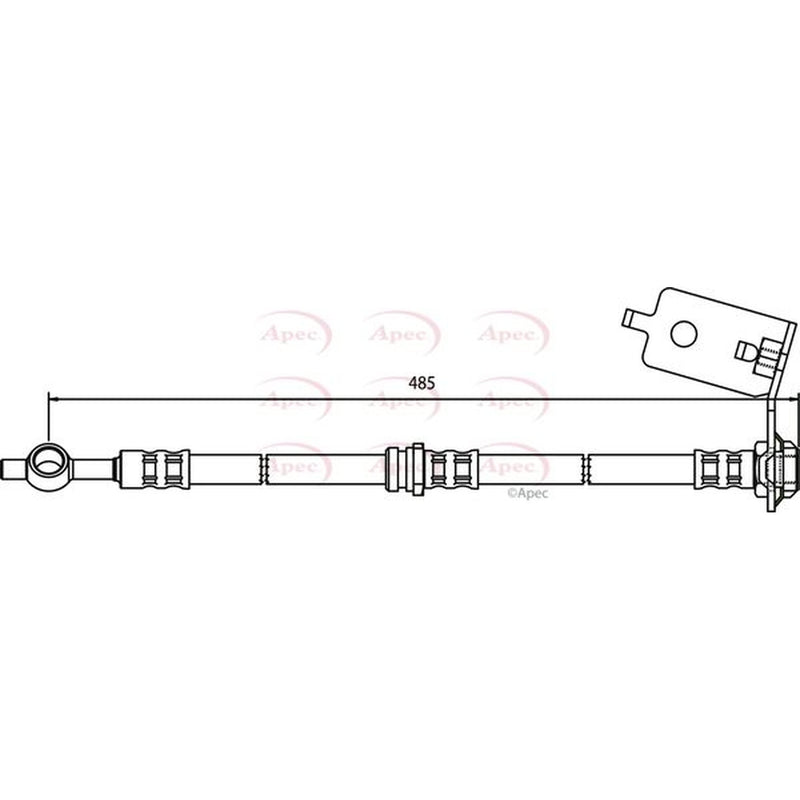 Apec Brake Hydraulic Hose Line Rear Right HOS3571