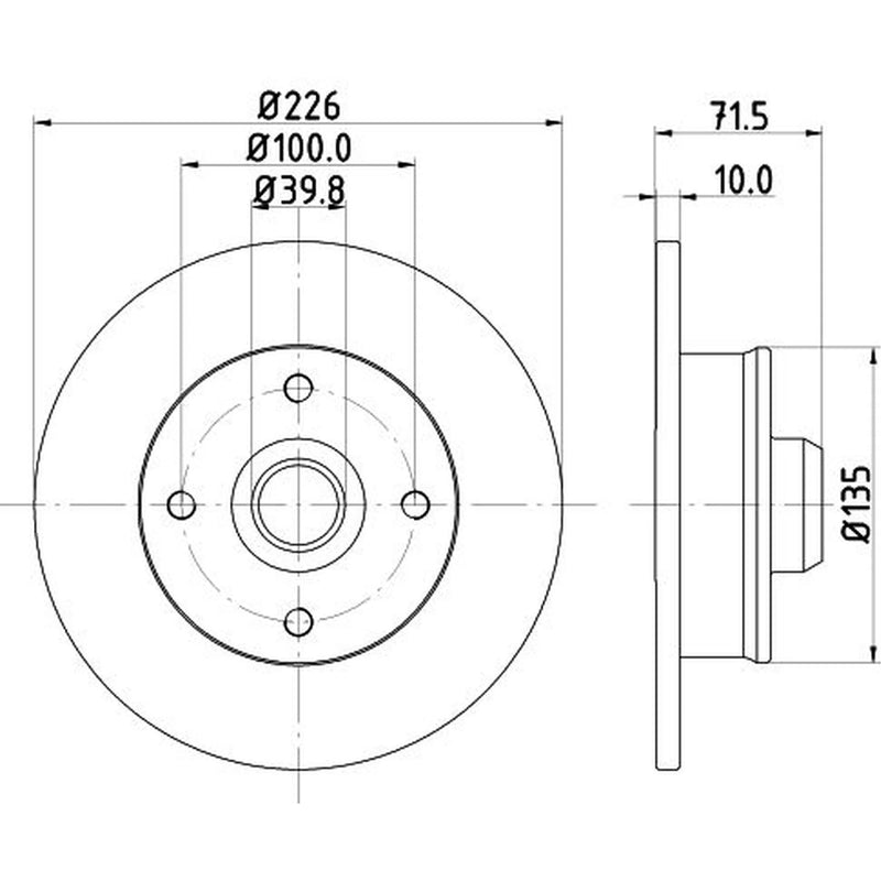 DON 2 x Solid Rear Brake Discs PCD12851