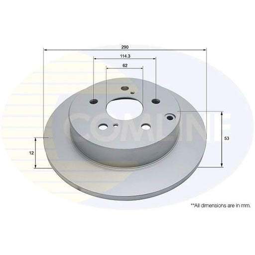 Comline 2 x Solid Rear Brake Discs ADC2806