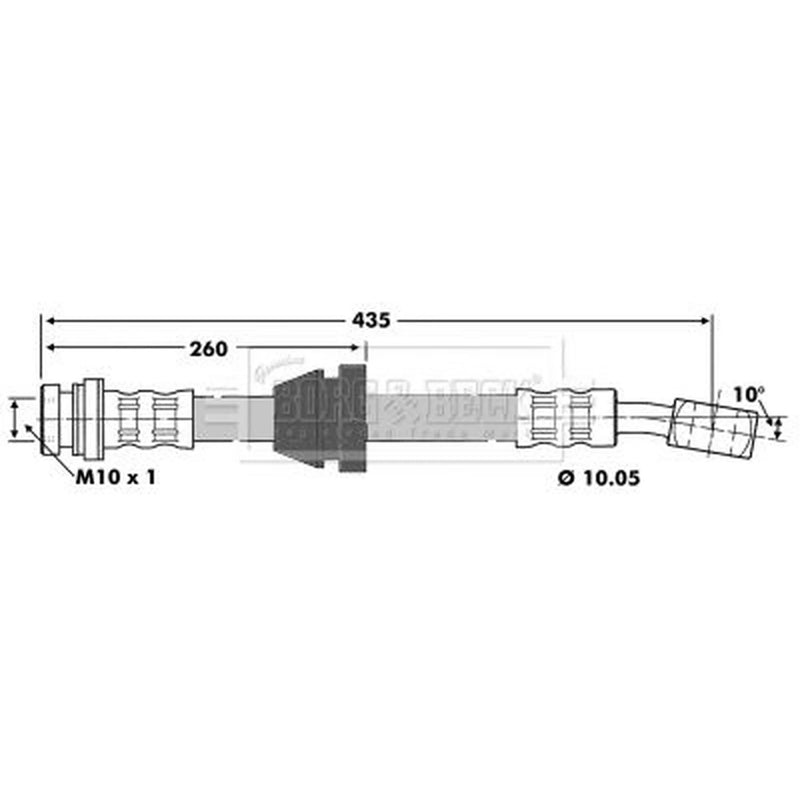 Borg & Beck Brake Hydraulic Hose Line Front Left BBH6771