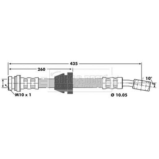 Borg & Beck Brake Hydraulic Hose Line Front Left BBH6771