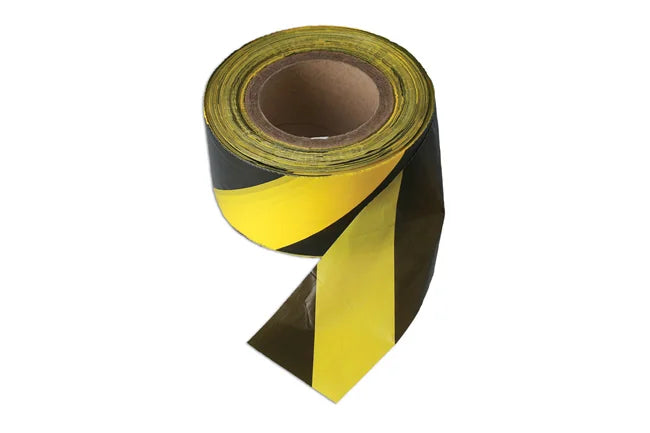 Connect Black & Yellow Barrier Tape 75mm x 500m Non Adhesive 1pc - CPL