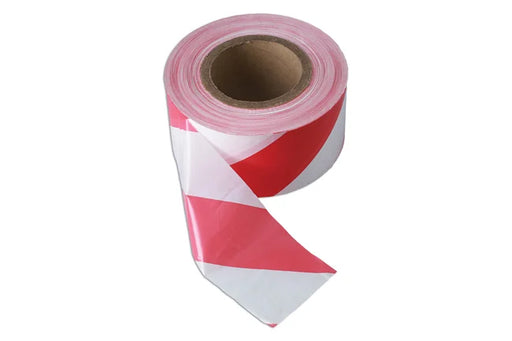 Connect Red & White Barrier Tape 75mm x 500m Non Adhesive 1pc - CPL