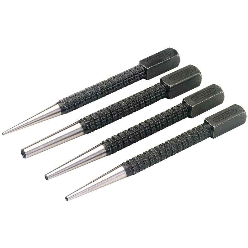 Draper Cupped Nailsets Set of 4 - Carbon Steel