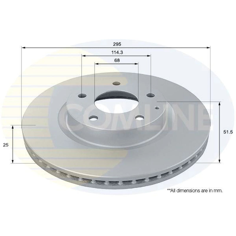 Comline 2 x Internally Vented Front Brake Discs ADC0476V