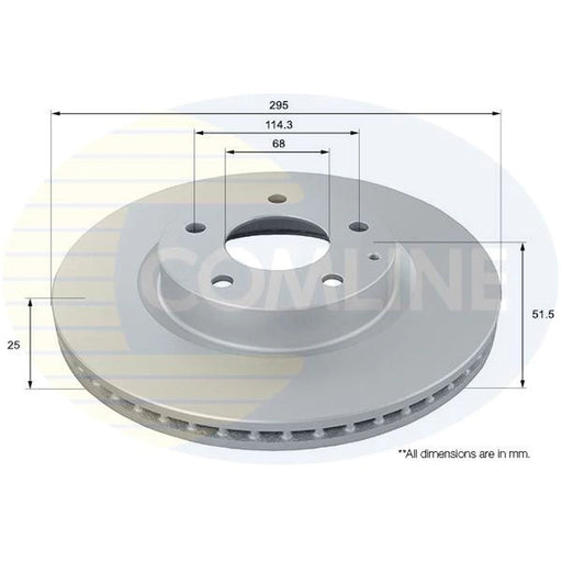 Comline 2 x Internally Vented Front Brake Discs ADC0476V