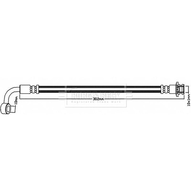 Borg & Beck Brake Hydraulic Hose Line Rear Left BBH8057