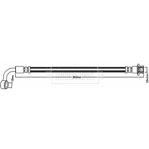 Borg & Beck Brake Hydraulic Hose Line Rear Left BBH8057