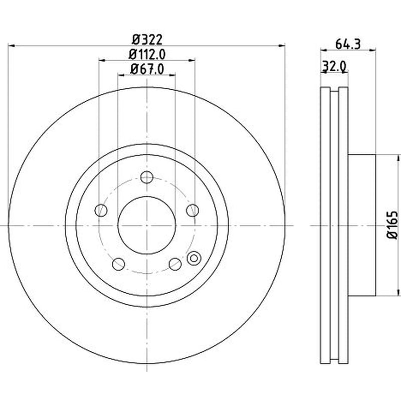DON 2 x Internally Vented Front Brake Discs PCD11251