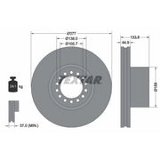 Textar 2 x Internally Vented Brake Discs 93101400 OE 9754210112 9754210212