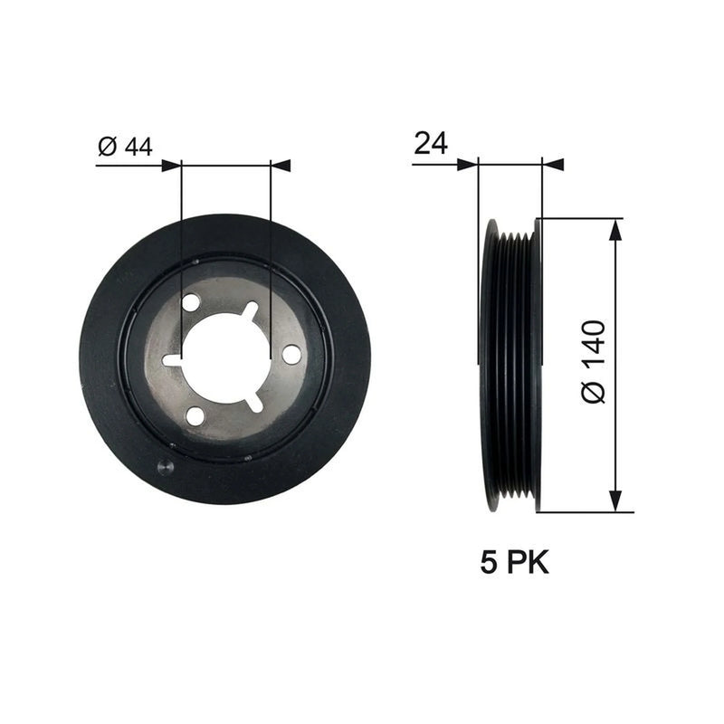 Gates Crank Shaft Belt Pulley TVD1125