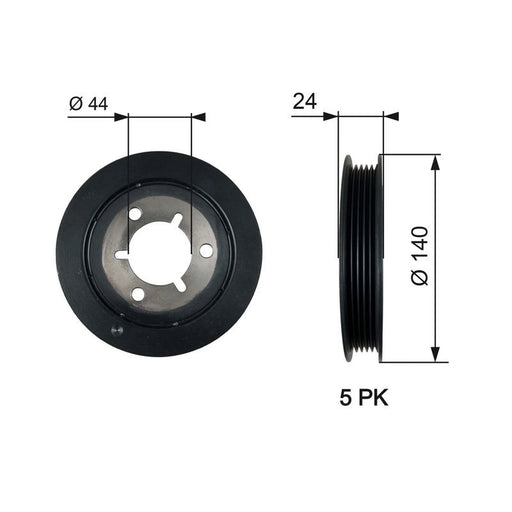 Gates Crank Shaft Belt Pulley TVD1125
