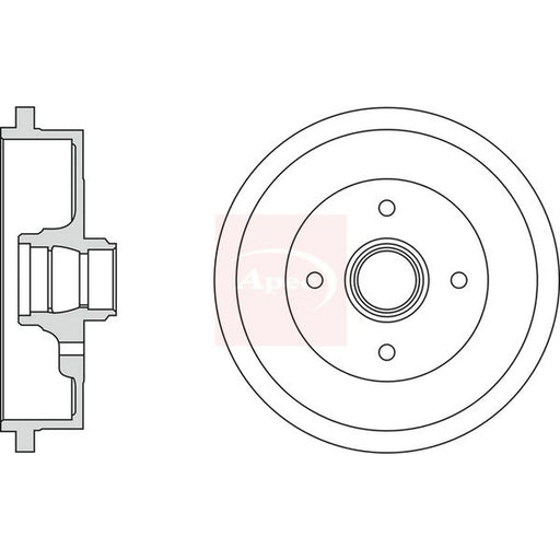 Apec Brake Drum Assembly Rear DRM9154