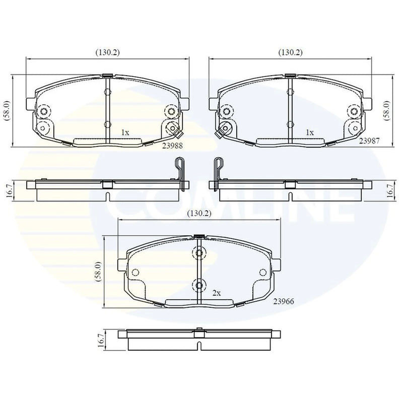 Comline 4 x Front Brake Pad Set CBP31798