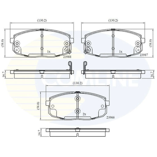 Comline 4 x Front Brake Pad Set CBP31798