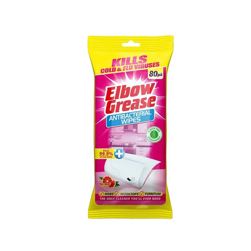Elbow Anti-Bacterial Multi-Surface Wipes Pink Blush x 80 EG180 - EG180