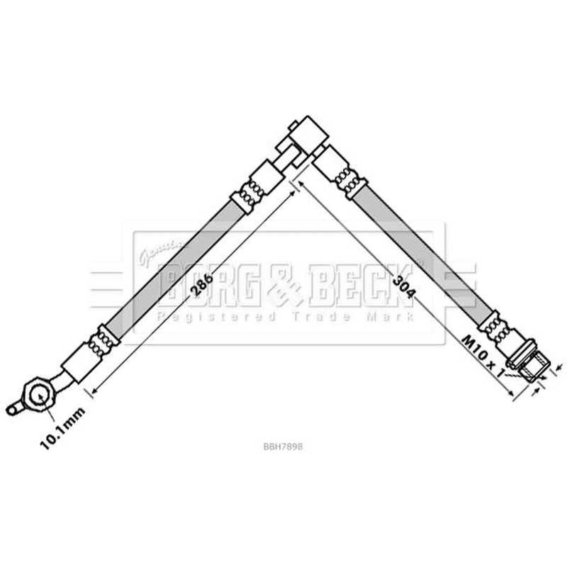 Borg & Beck Brake Hydraulic Hose Line Rear Right BBH7898