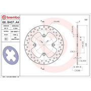 Brembo 2 x Rigid Rear Brake Disc Brake Discs 68B407A4