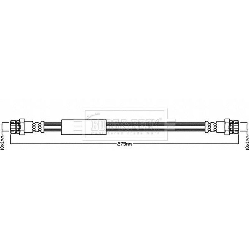 Borg & Beck Brake Hydraulic Hose Line Rear Left BBH8387
