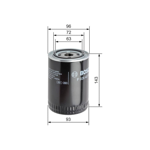 Bosch Car Oil Filter P7083 Fits Peugeot Boxer Hdi 330|Hdi 333|Hdi 335|Hdi 435 - Bosch  - Town Parts