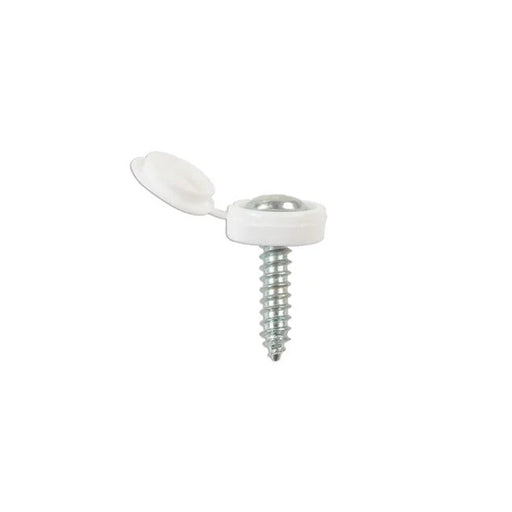 Connect White Number Plate Flip Top & Screw 5pc - CPL