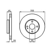 Bosch 2 x Internally Vented Front Brake Discs 0 986 478 996