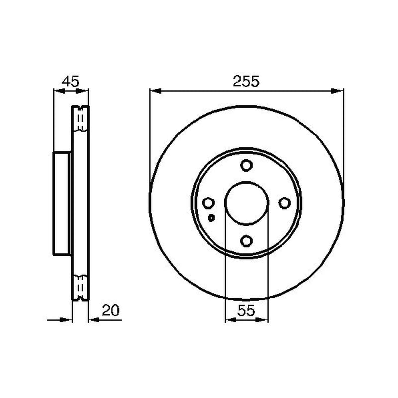 Bosch 2 x Internally Vented Front Brake Discs 0 986 478 996