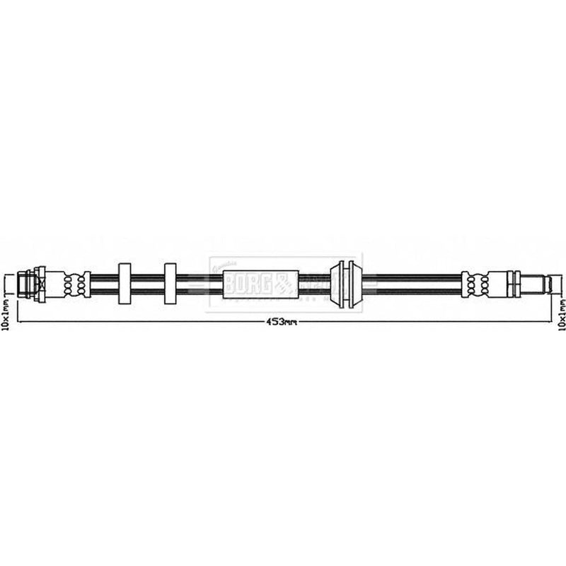 Borg & Beck Brake Hydraulic Hose Line Front Left BBH8374